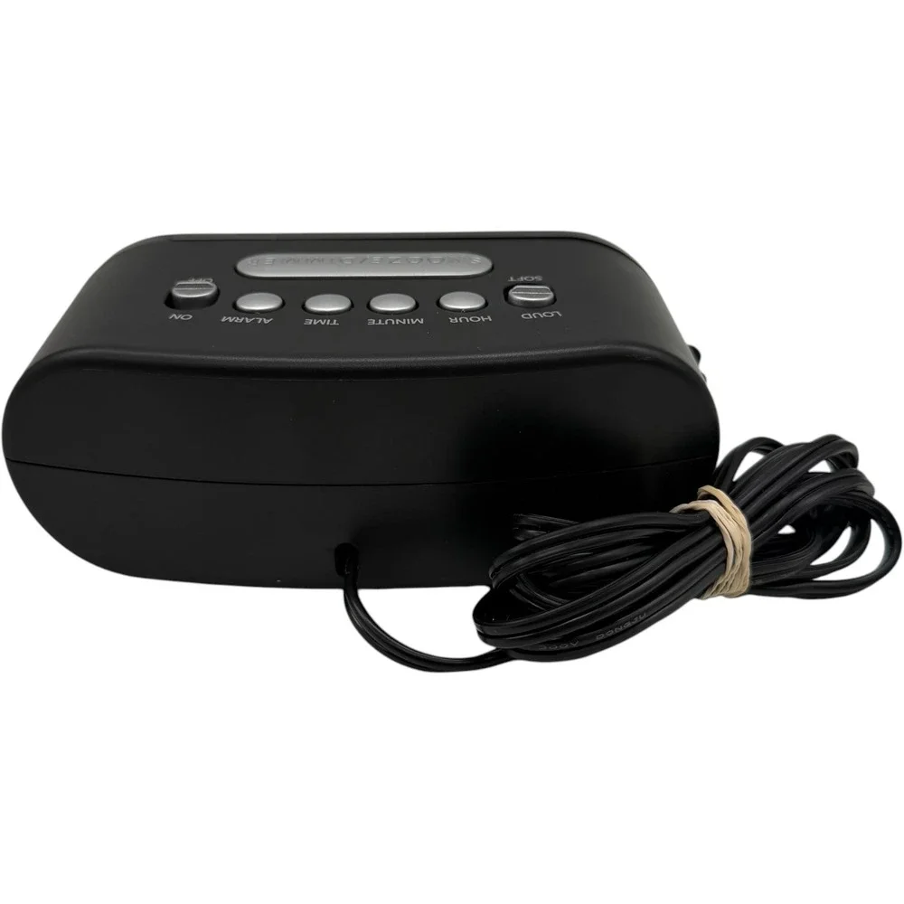 Sharp‎ SPC547 Digital Alarm Clock with 2A USB Charging Port Black Tested